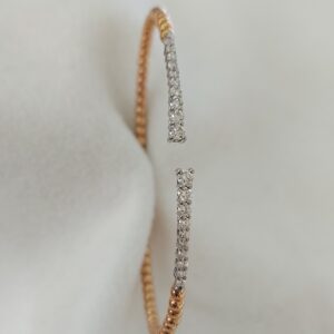Pink gold diamond bangle