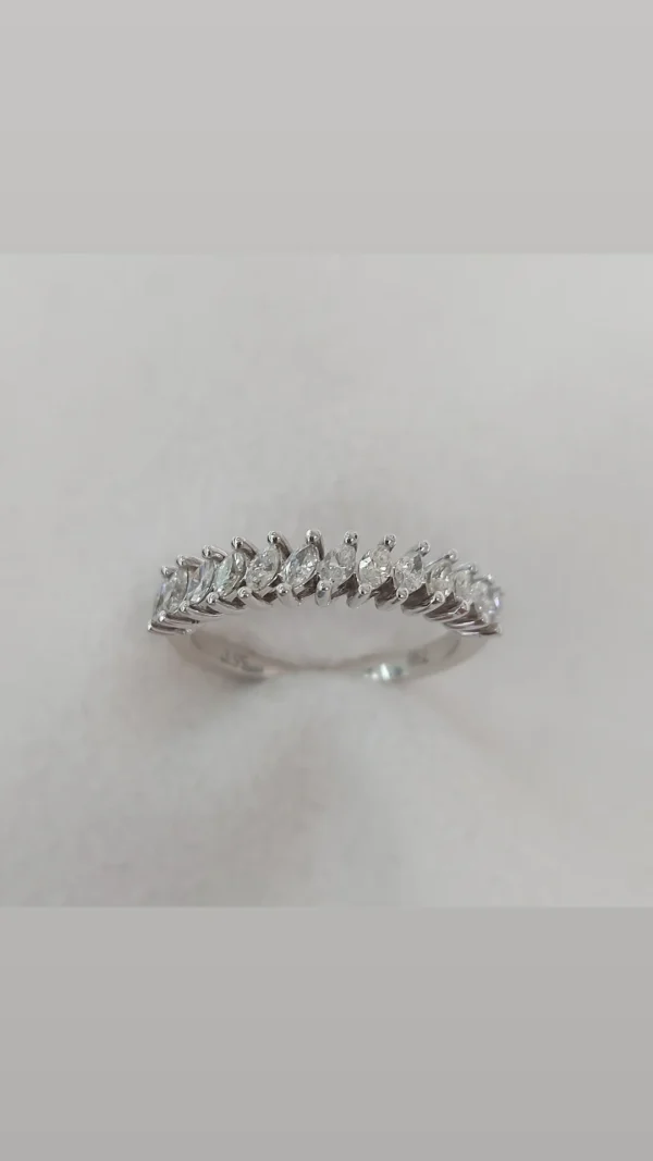 Marquise cut half wedding band